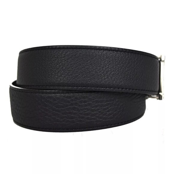 HERMES H Logo Constance Reversible Buckle Belt #75 Leather Navy Blue BK 70RH302 - Picture 10 of 11